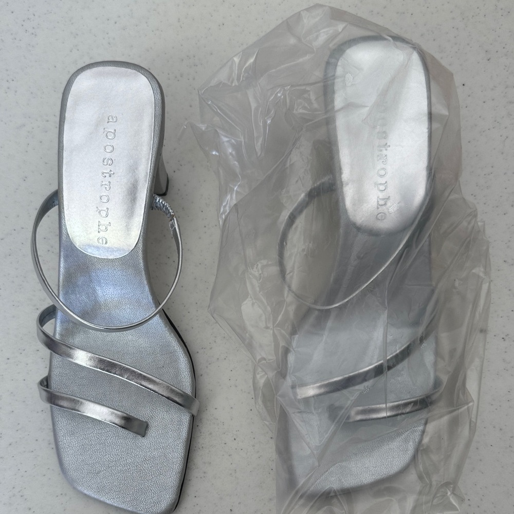 Silver Strappy Heels